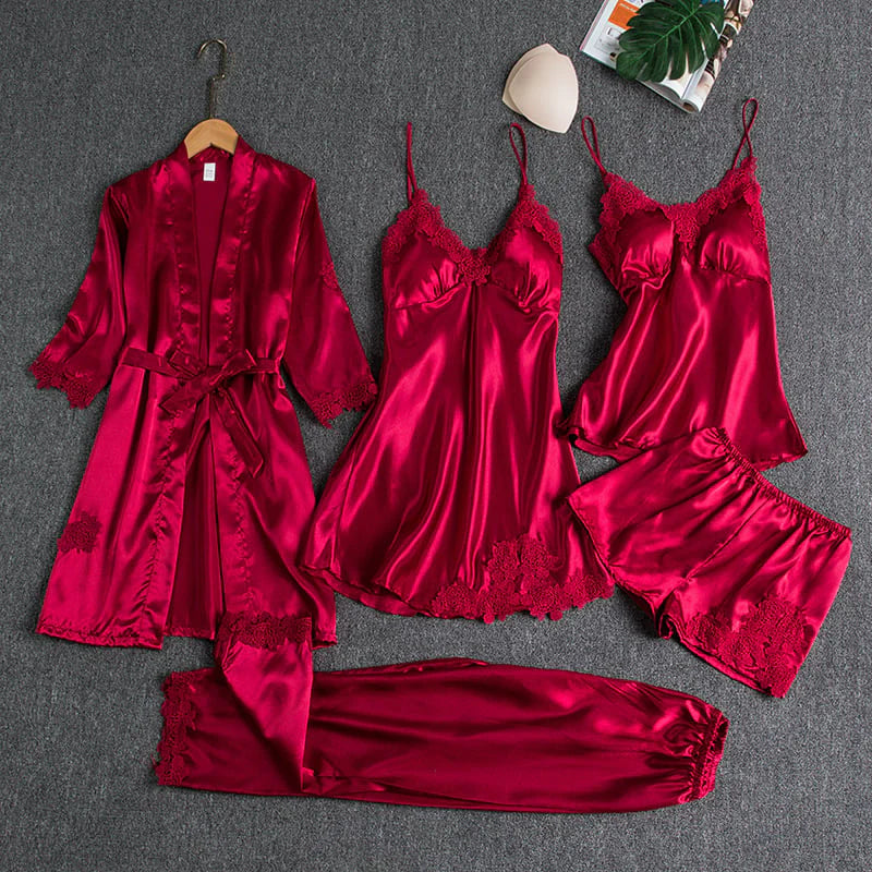 Emirae - Five-Piece Ice Silk Nightgown