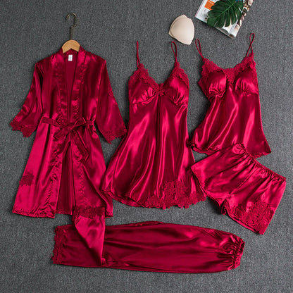 Emirae - Five-Piece Ice Silk Nightgown