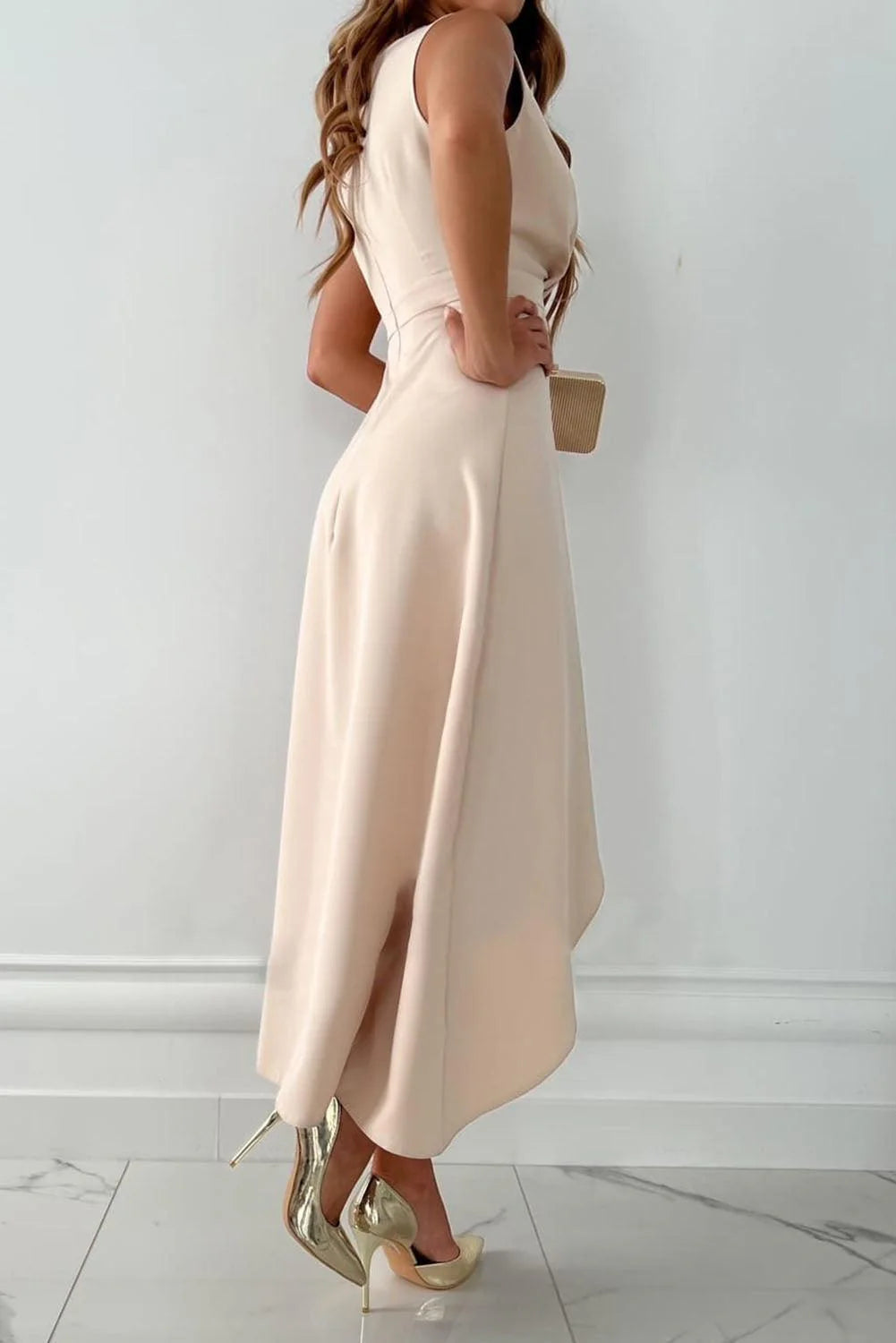 Valentina Asymmetric Wrap Midi Dress