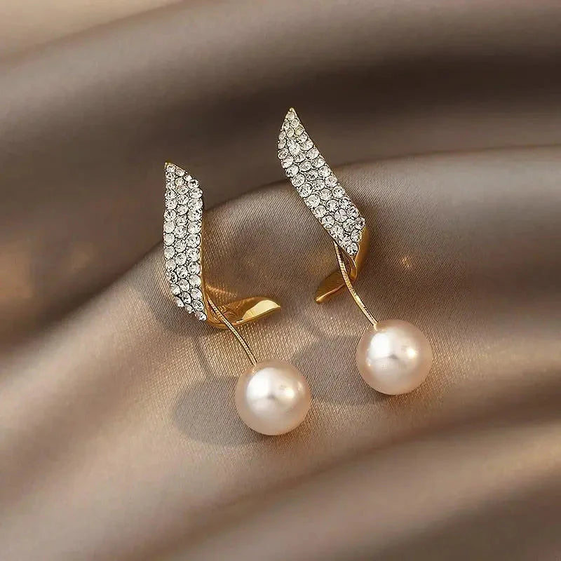Pendientes De Oro Con Perlas