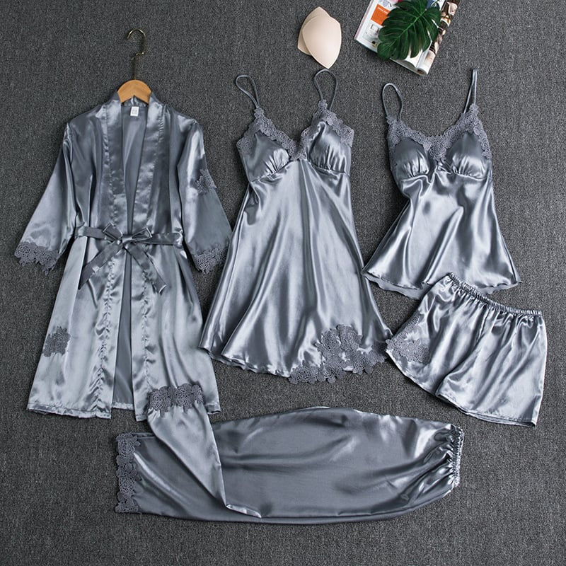 Emirae - Five-Piece Ice Silk Nightgown